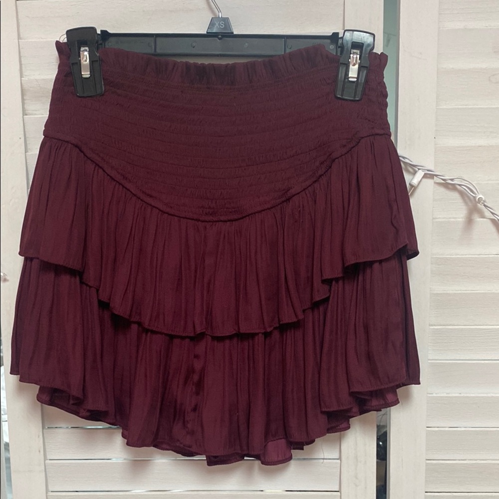 Elegant Burgundy Layered Skirt